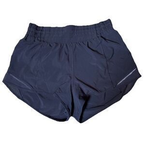 Lululemon Hotty Hot Shorts Womens Size 8 Black Running Lined Mesh Zip Pocket